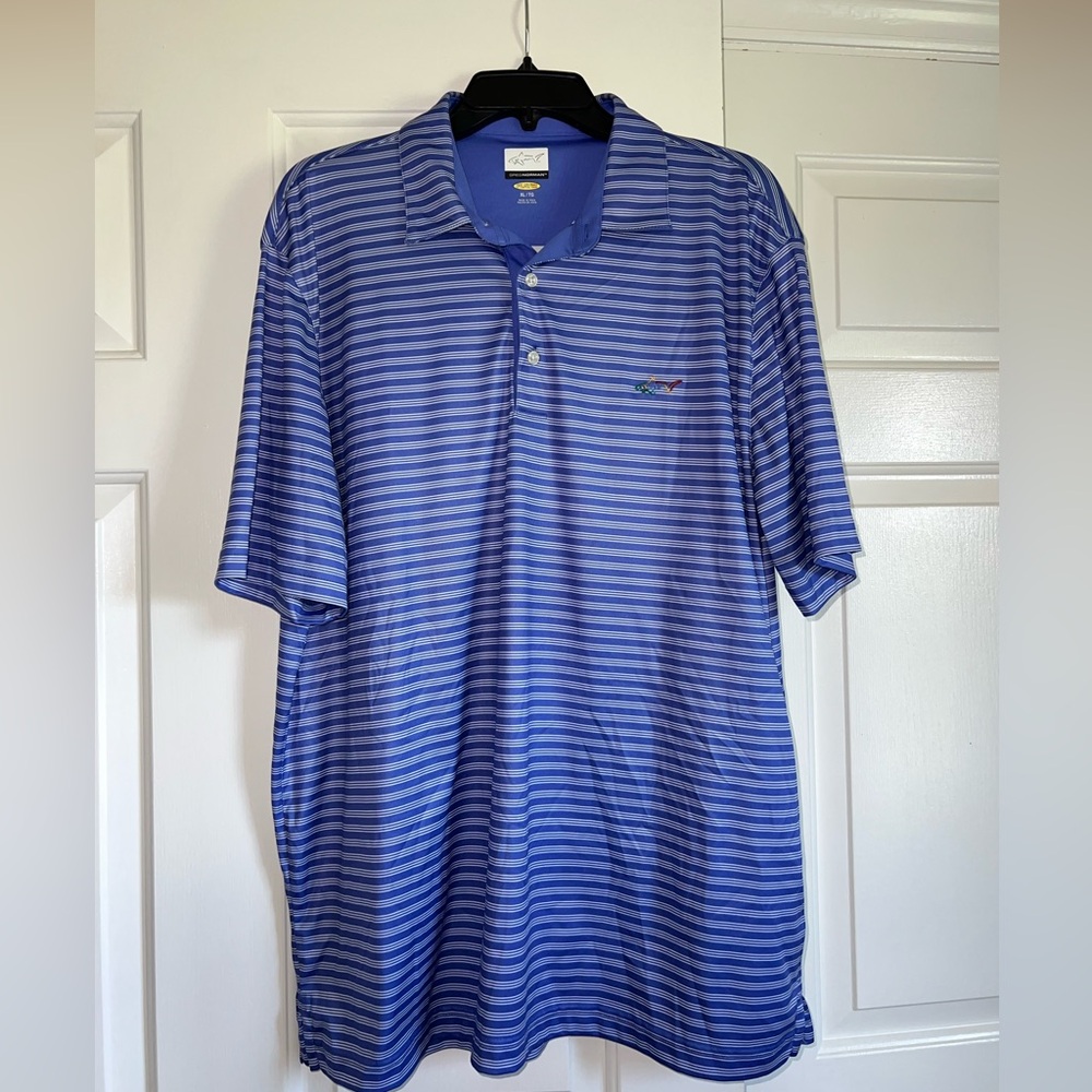 Greg Norman Collection Striped Blue Polo Shirt